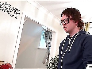 Sexy blonde enjoys big cock in her asshole