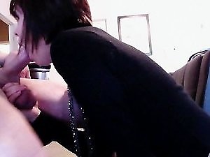 Giving My BF a Blowjob While He\'s on Work Call