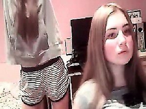 Two lesbian sisters home alone have fun