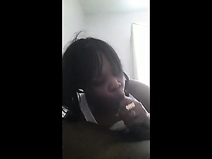 Amateur ebony gives pov blowjob and fuck in the bathroom