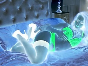 Cute blonde amateur unleashes her big bouncing boobs and